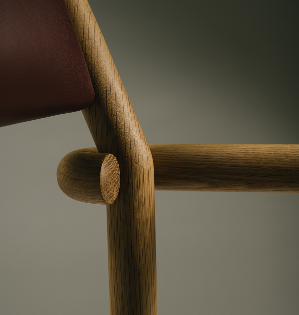 Lexington Dining Chair 01 - Leather - White Oak - Detail