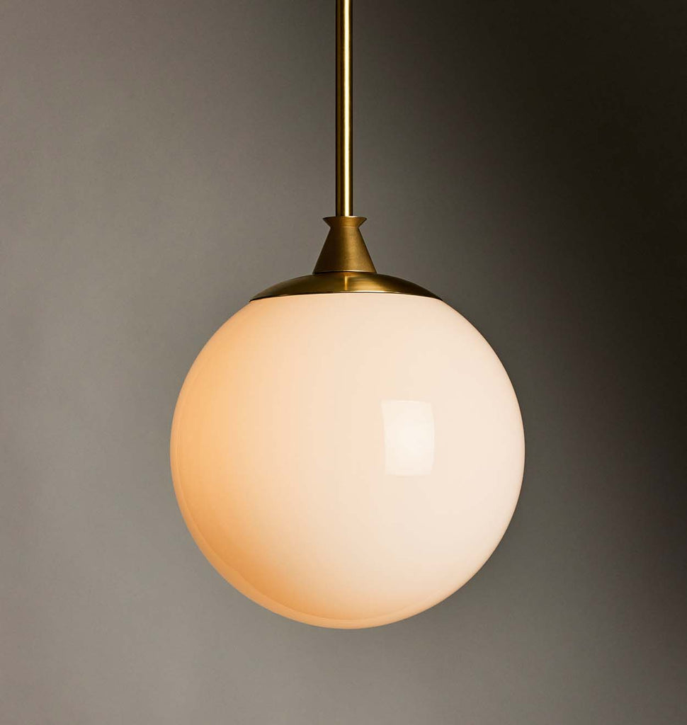 The Roll & Hill Pendant 02 - Globe (Opal/Smooth - Brass)