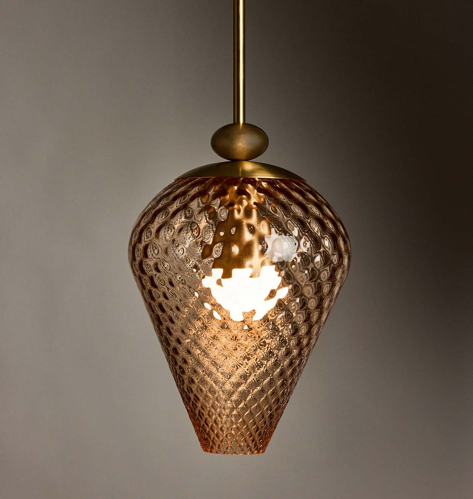 The Roll & Hill Pendant 03 - Tulip (Peach/Pineapple - Brass)