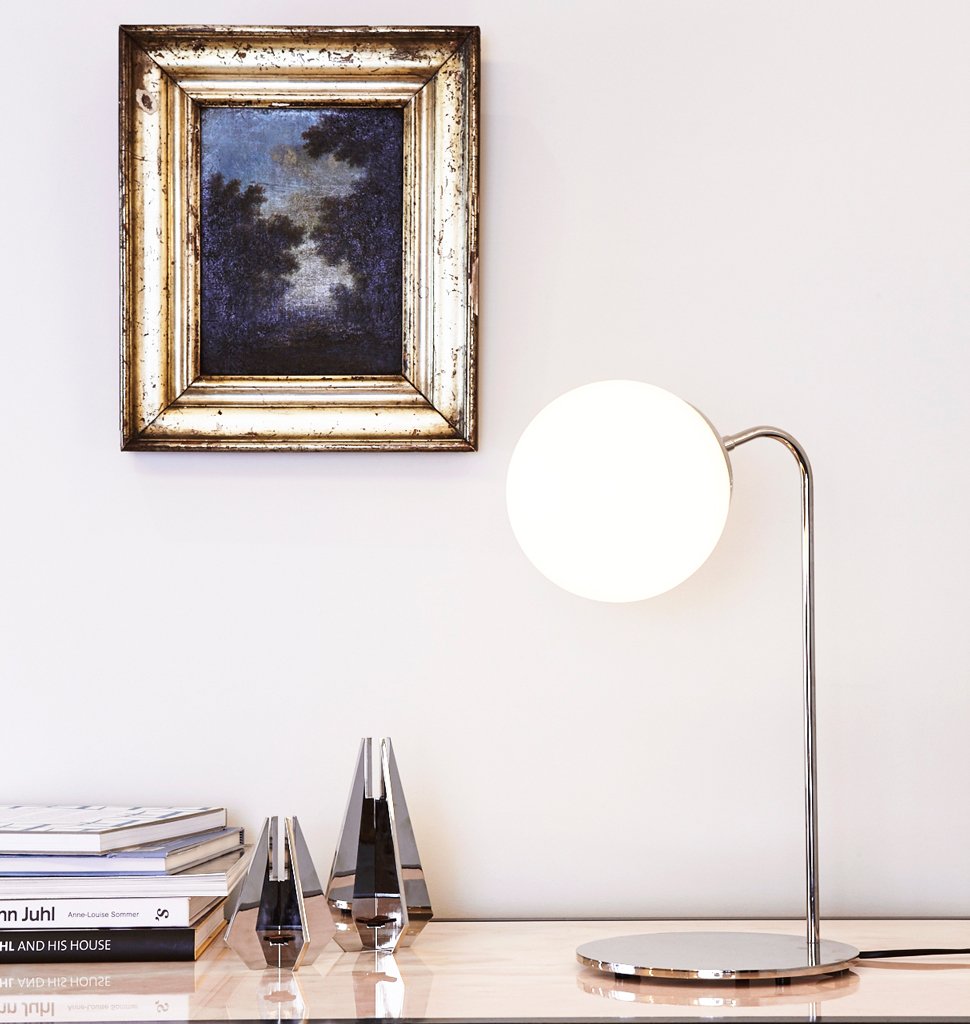 Desk Lamp (Polished nickel/Cream) — Roll & Hill Showroom, New York City. Image by Jospeh De Leo