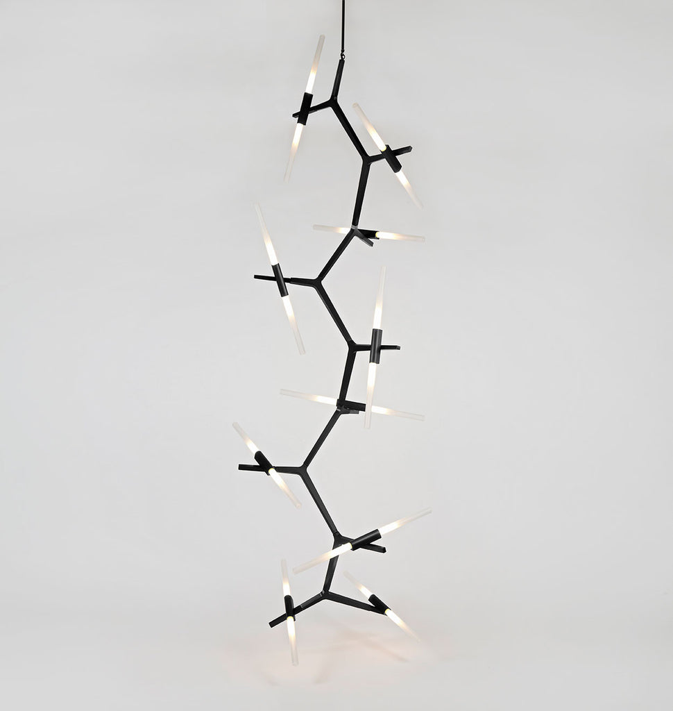 Cascade - 20 Lights (Black/Straight-cut glass)