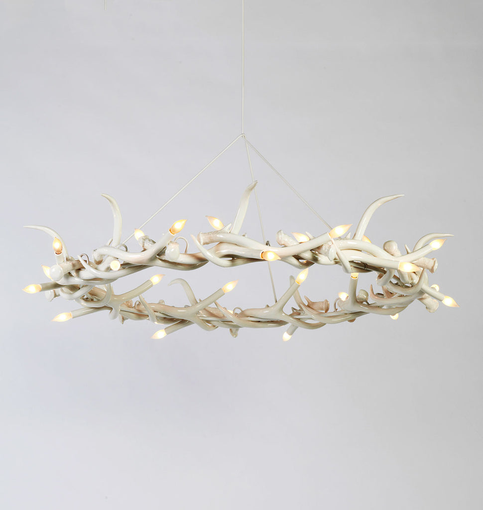 Chandelier - 27 Antler Ring (White)