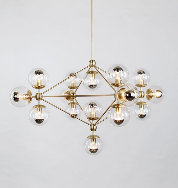 Four sided glass pendant lamp top