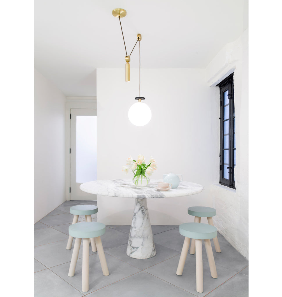 Pendant - Globe (Gray fog) — Brooklyn, New York. Interior by White Arrow. Image by Thomas Richter