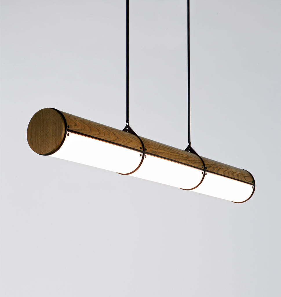 Straight - 3 Units (Black/Stained Oak)
