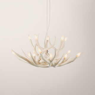 Chandelier   10 Antlers (White) 
