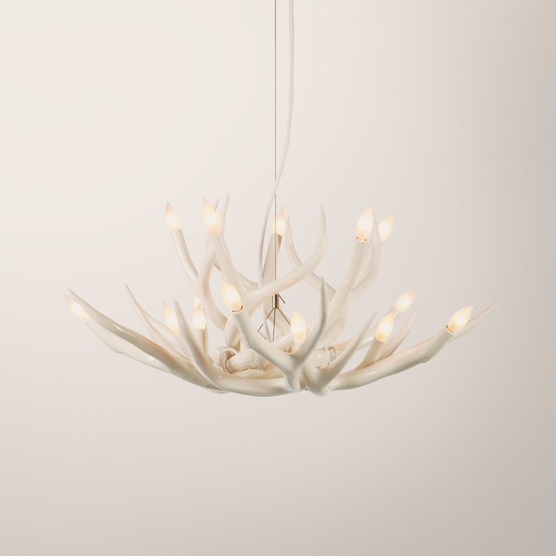 Chandelier - 10 Antlers (White) 
