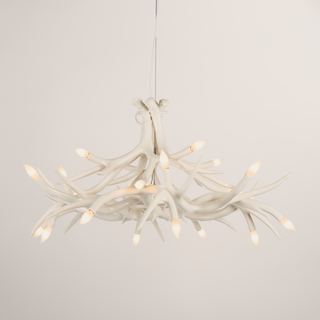 Chandelier   12 Antlers (White)
