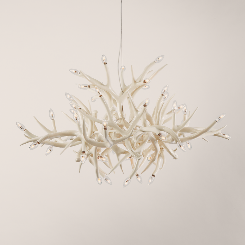 Chandelier - 24 Antlers (White)