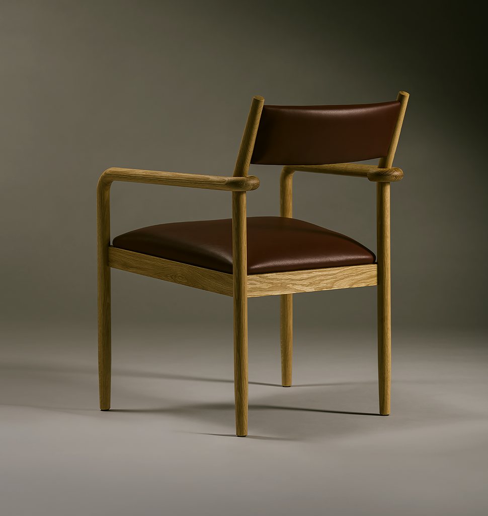 Lexington Dining Chair 01 - Leather - White Oak