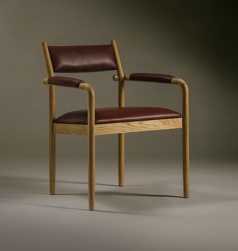 Lexington Dining Chair 02 - Leather - White Oak