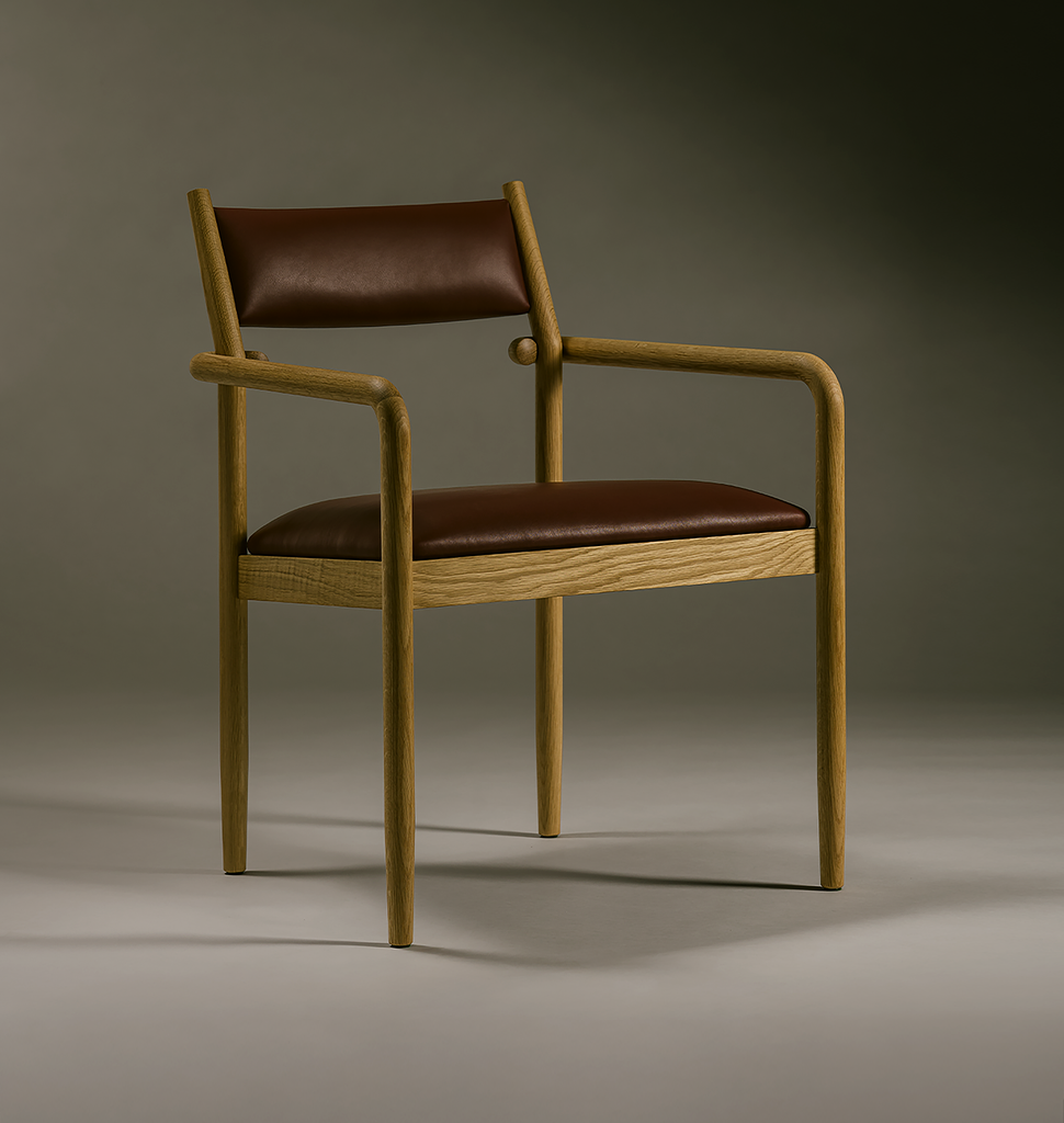 Lexington Dining Chair 01 - Leather - White Oak