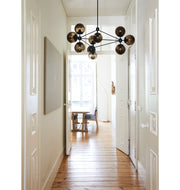 Chandelier - 3 Sided, 10 Globes (Black/Smoke) — Lisbon, Portugal. Image by Nicole Franzen.