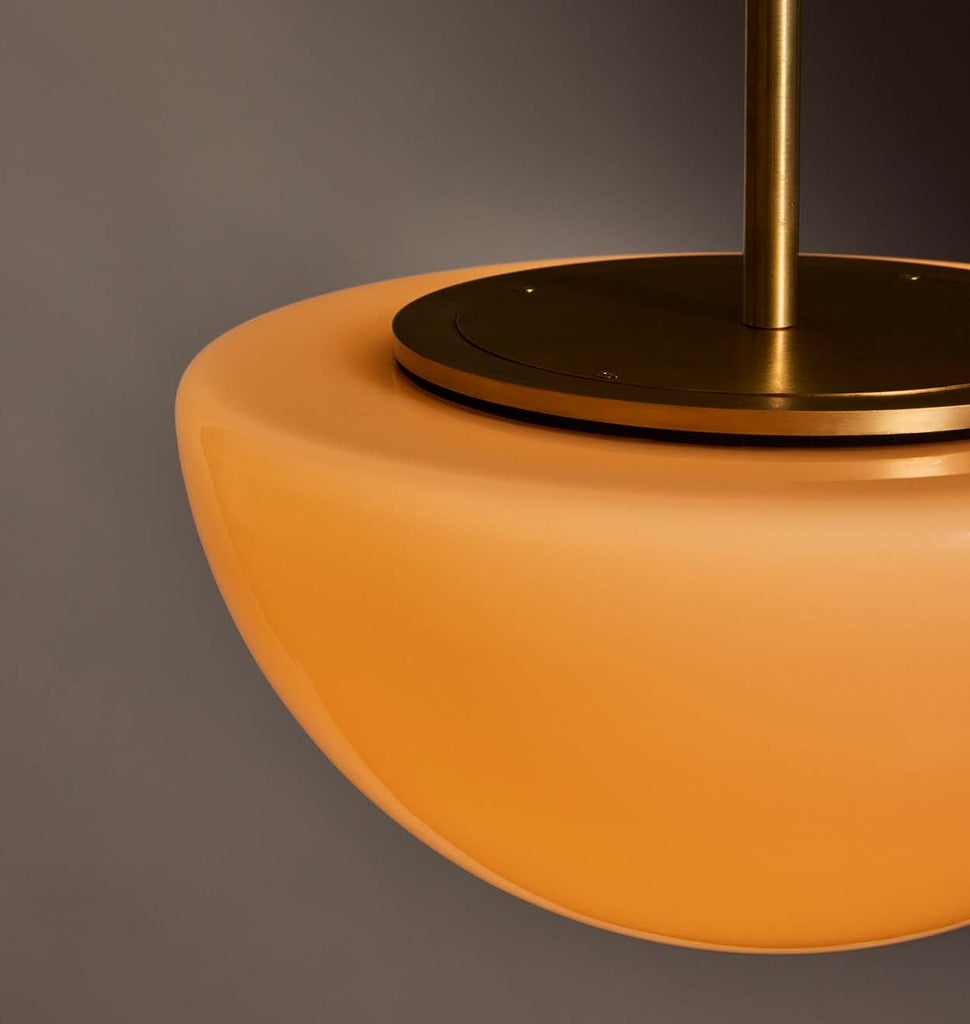 Pearl Pendant - Cased Peach - Brass (detail)