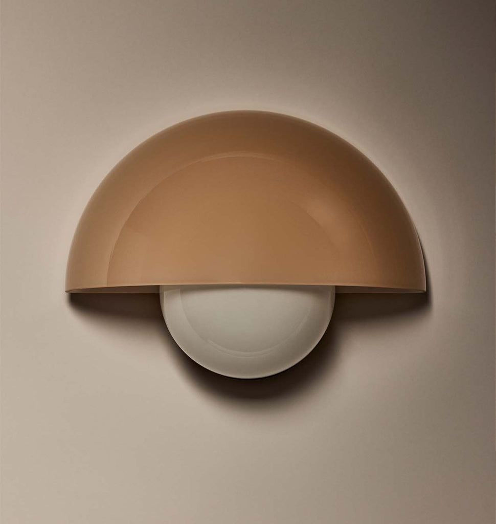 Pearl Sconce - Cased Peach - Brass (Light Off)