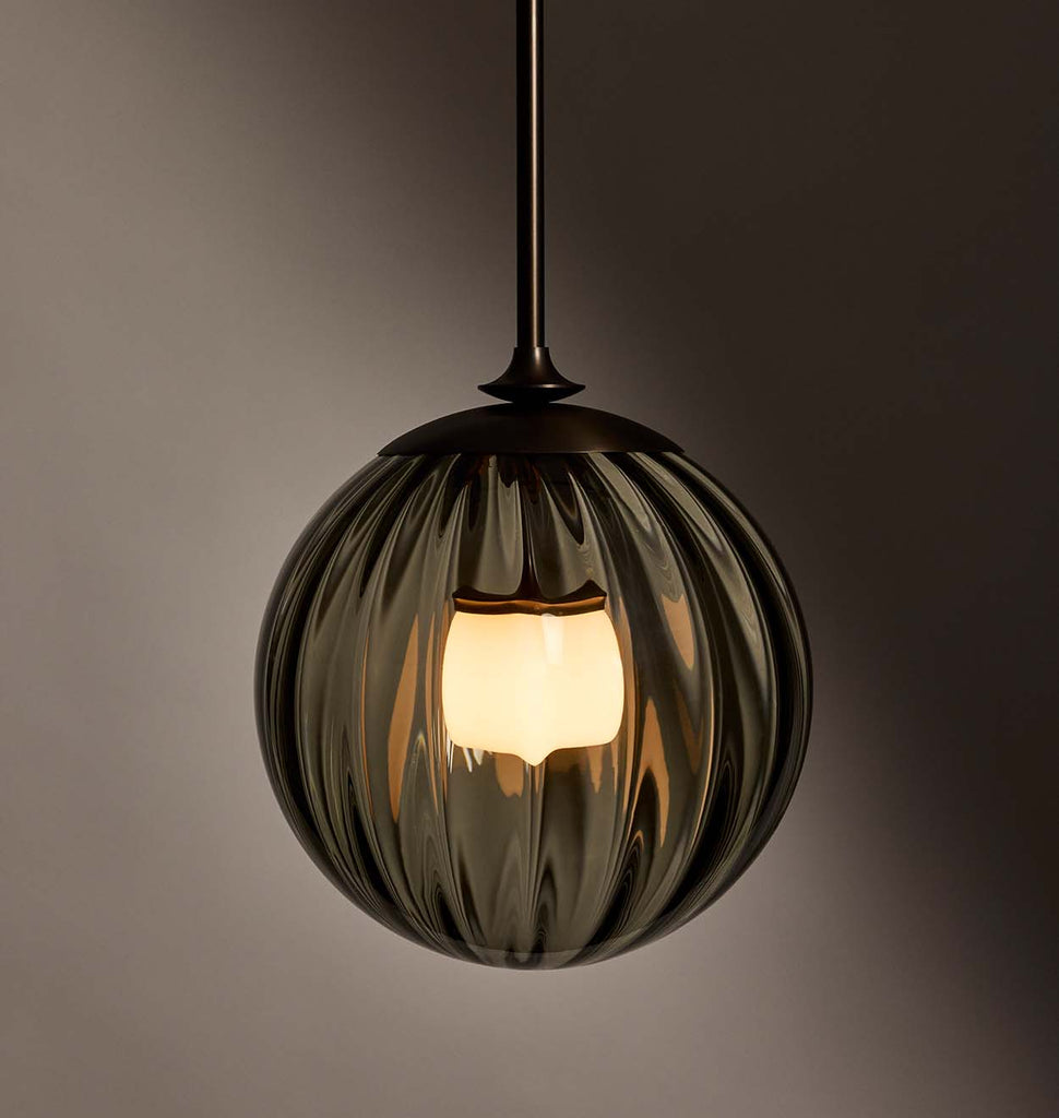 The Roll & Hill Pendant 01 - Globe (Fume/Ripple - Oil Rubbed Bronze)