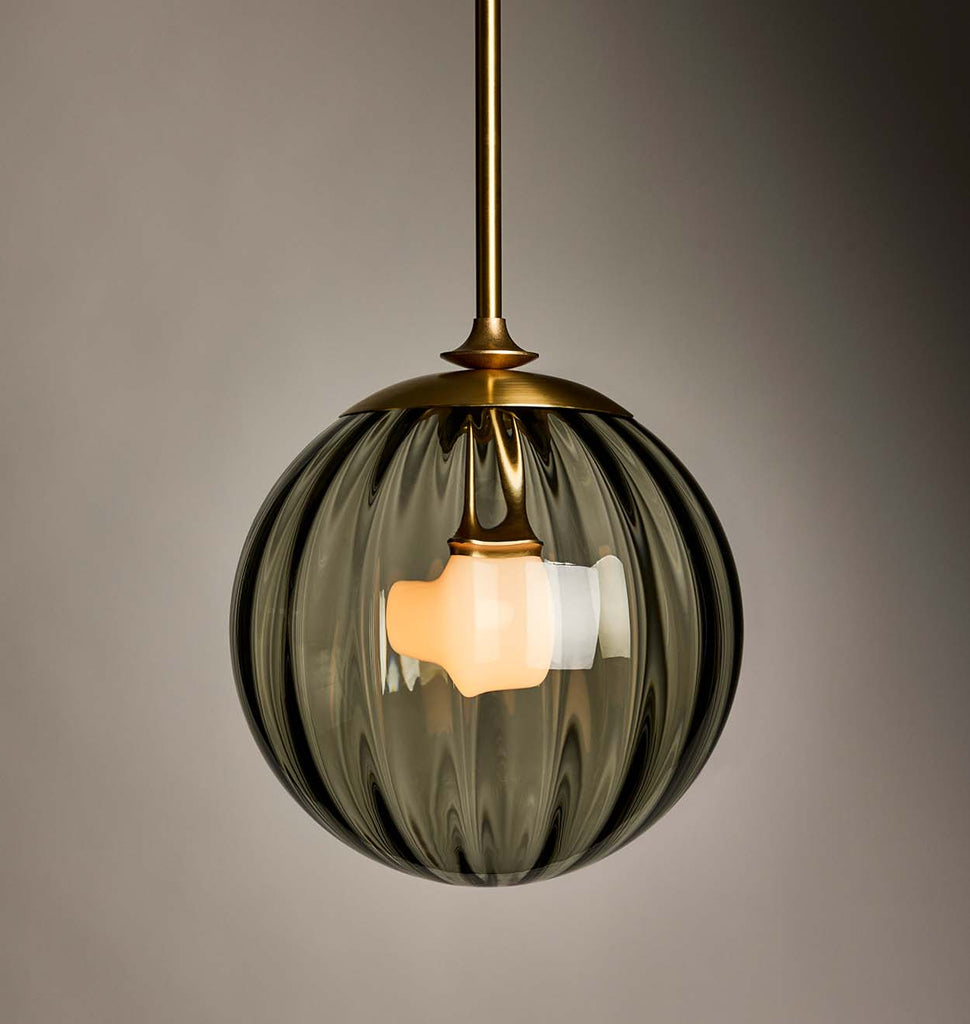 The Roll & Hill Pendant 01 - Globe (Fume/Ripple - Brass)