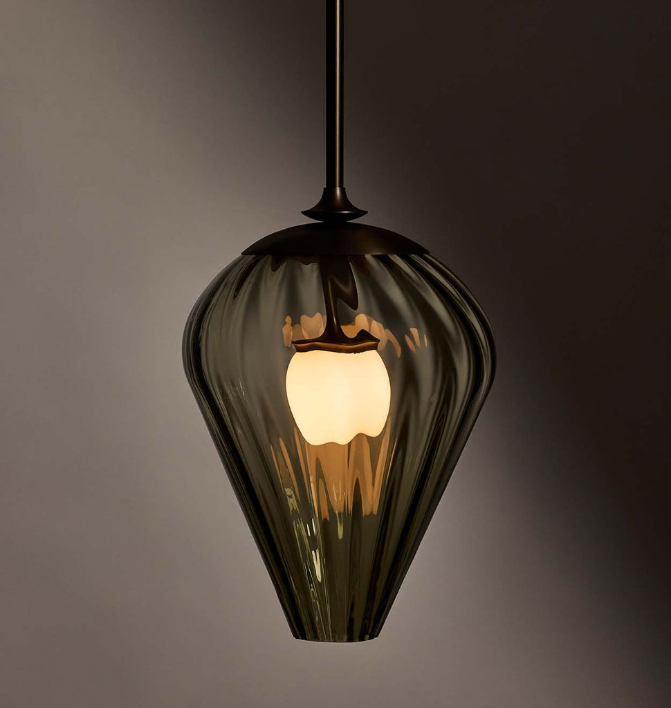 The Roll & Hill Pendant 01 - Tulip (Fume/Ripple - Oil Rubbed Bronze)