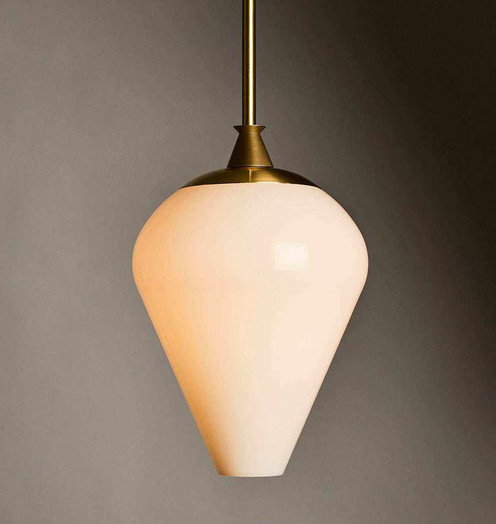 The Roll & Hill Pendant 02 - Tulip (Opal/Smooth - Brass)