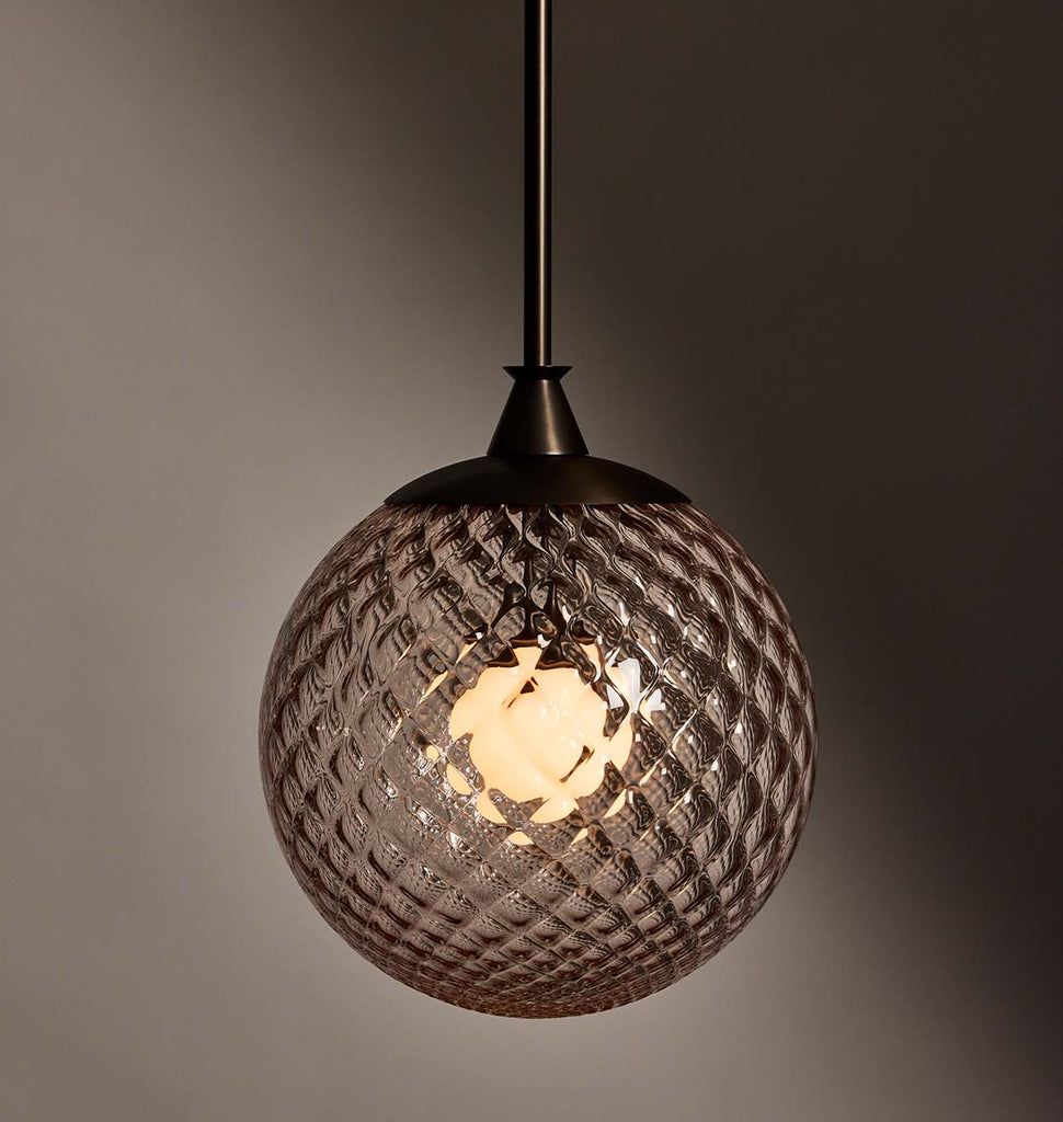 The Roll & Hill Pendant 02 - Globe (Peach/Pineapple - Oil Rubbed Bronze)