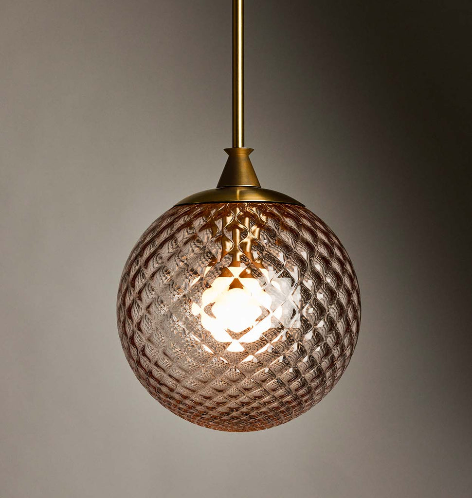 The Roll & Hill Pendant 02 - Globe (Peach/Pineapple - Brass)