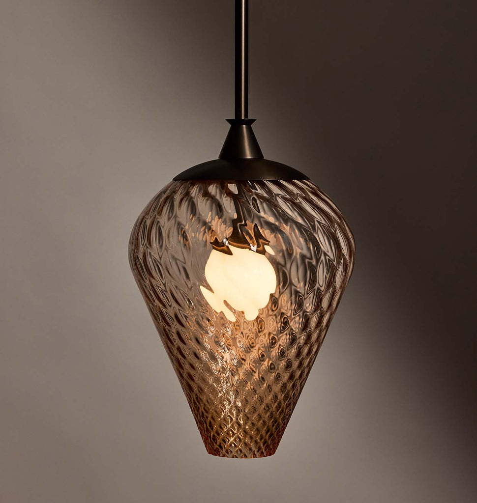 The Roll & Hill Pendant 02 - Tulip (Peach/Pineapple - Oil Rubbed Bronze)