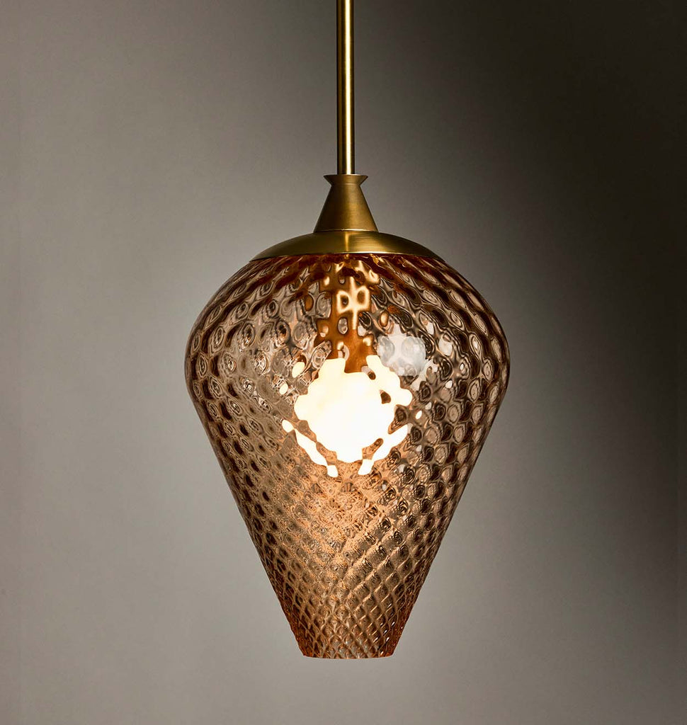 The Roll & Hill Pendant 02 - Tulip (Peach/Pineapple - Brass)