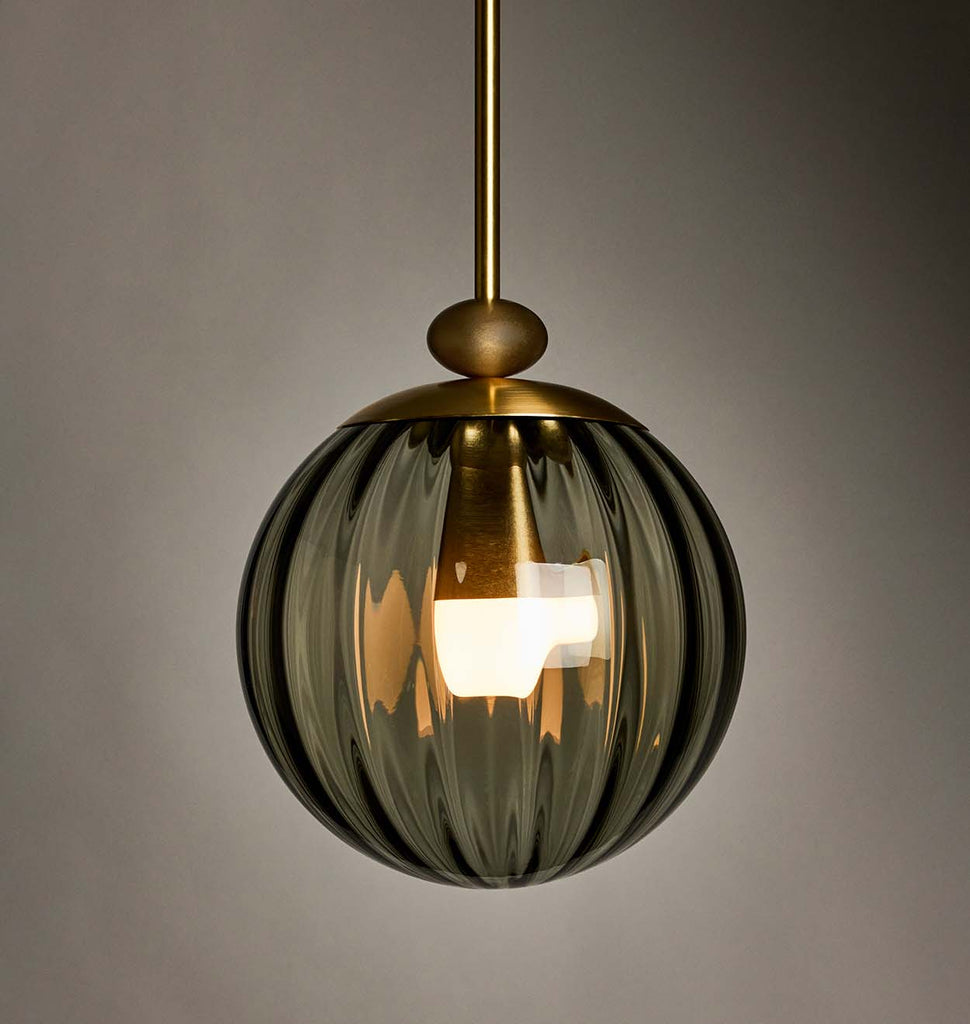 The Roll & Hill Pendant 03 - Globe (Fume/Ripple - Brass)