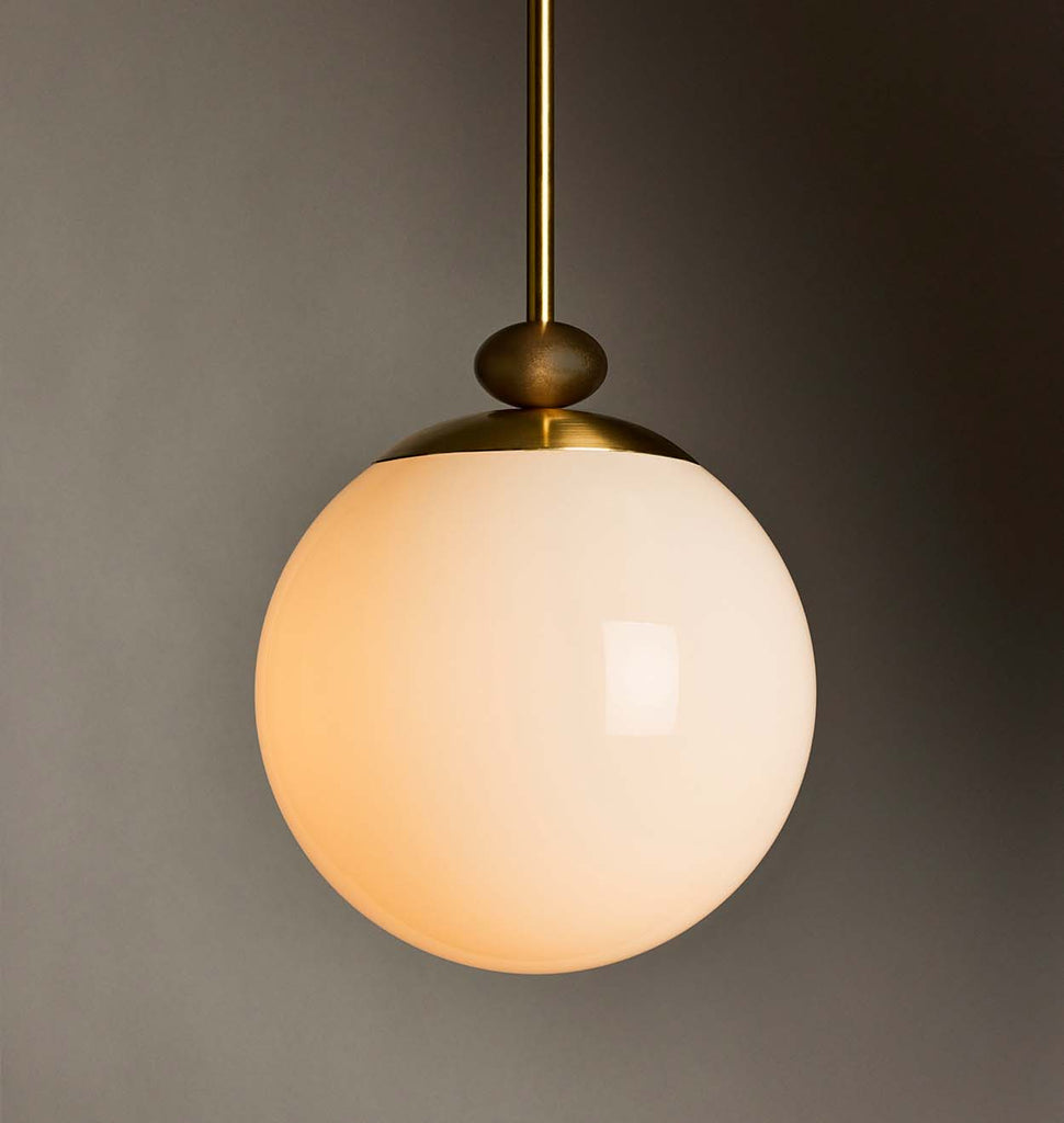 The Roll & Hill Pendant 03 - Globe (Opal/Smooth- Brass)