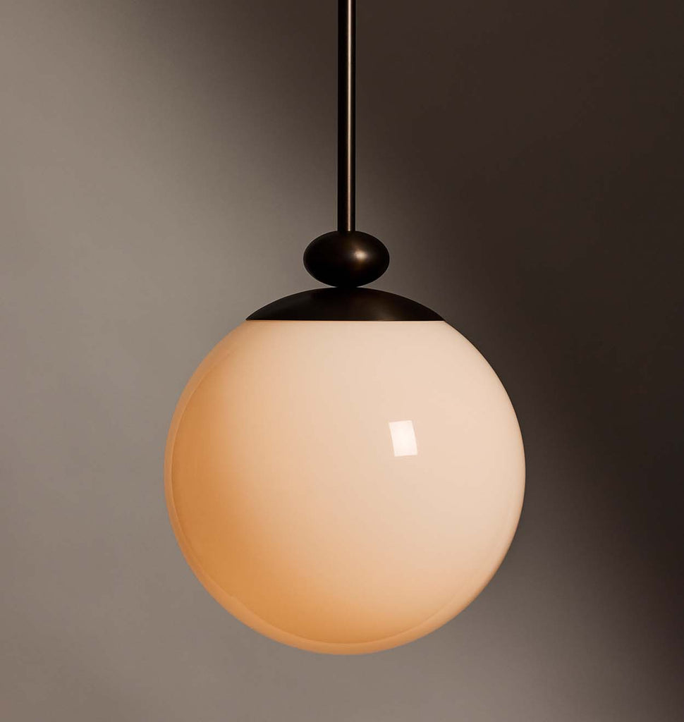 The Roll & Hill Pendant 03 - Globe (Opal/Smooth- Oil Rubbed Bronze)