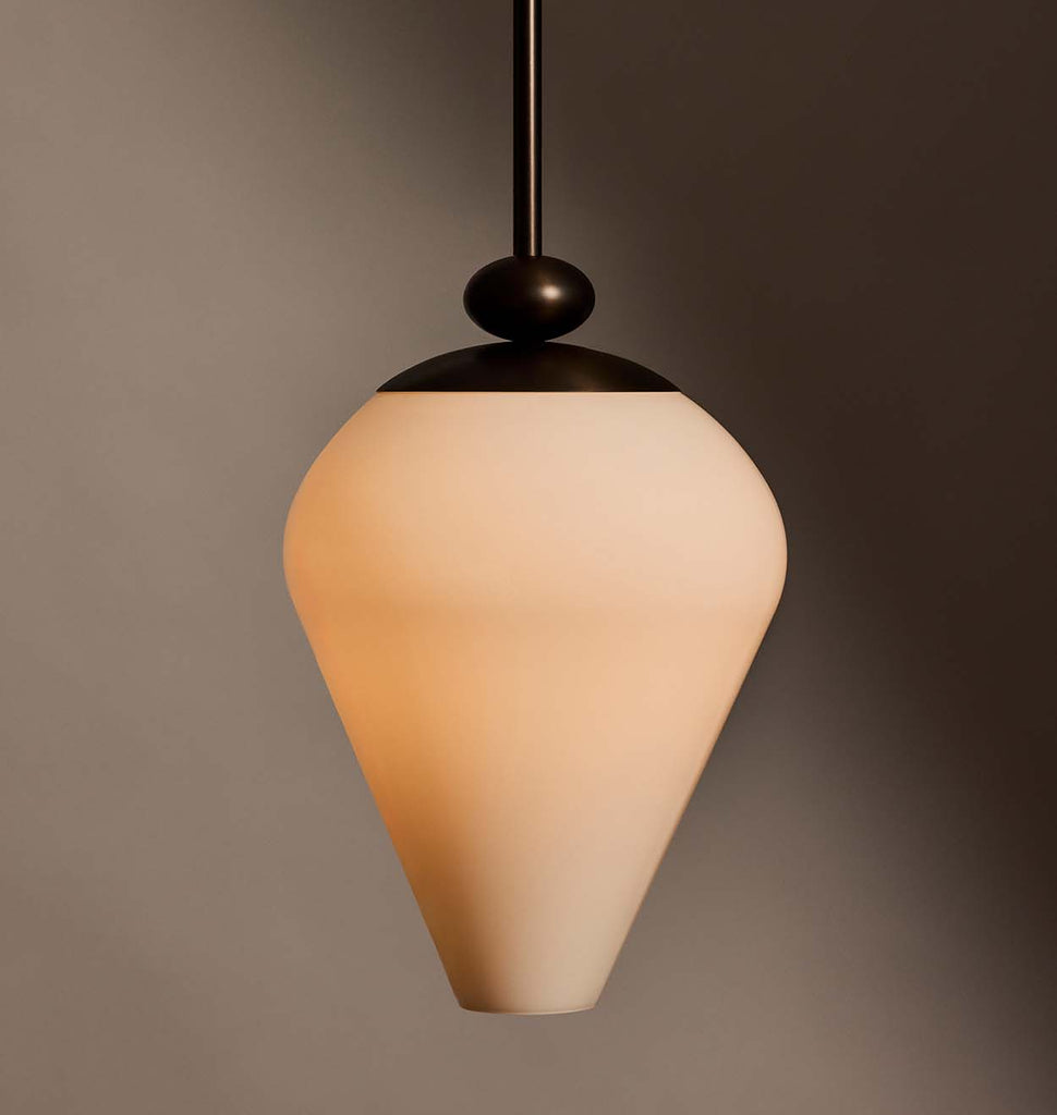 The Roll & Hill Pendant 03 - Tulip (Opal/Smooth - Oil Rubbed Brass)