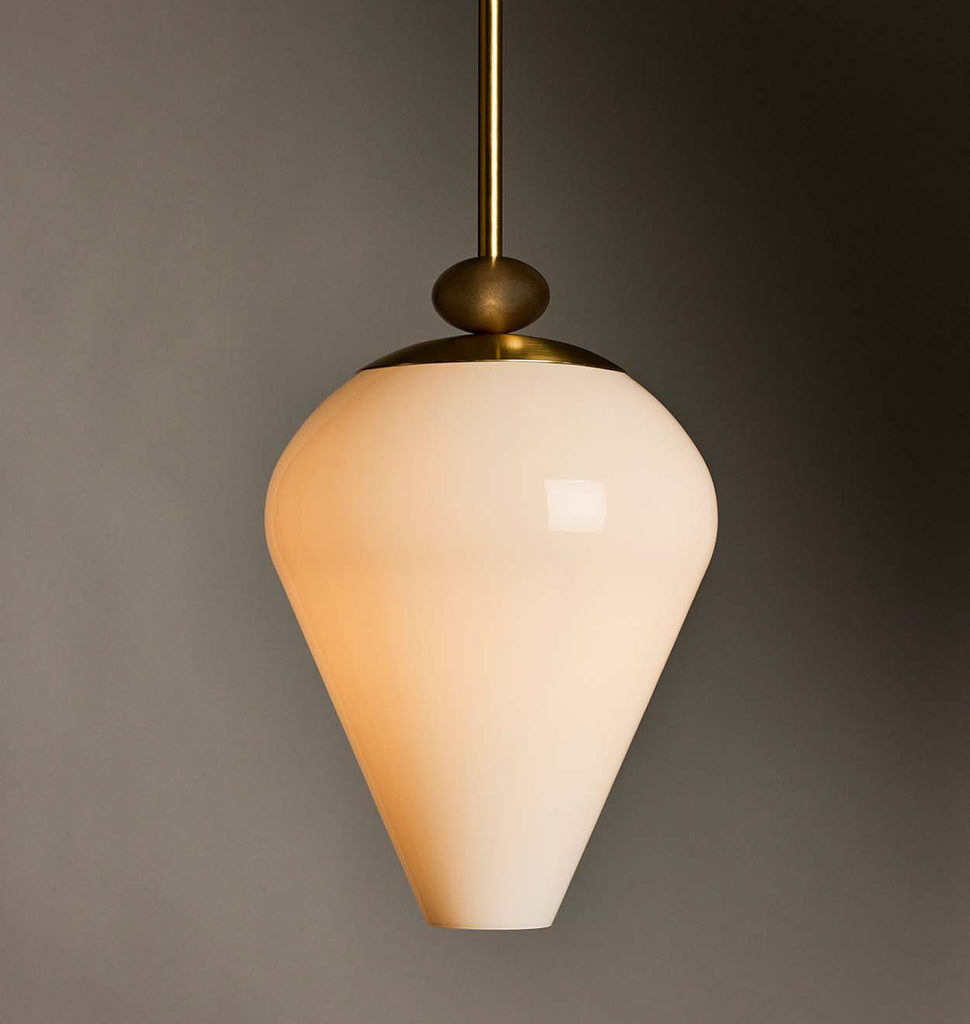 The Roll & Hill Pendant 03 - Tulip (Opal/Smooth - Brass)