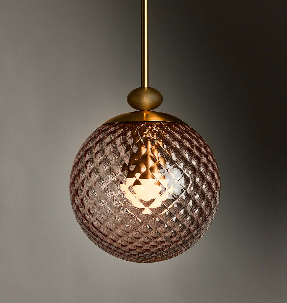 The Roll & Hill Pendant 03 - Globe (Peach/Pineapple - Brass)