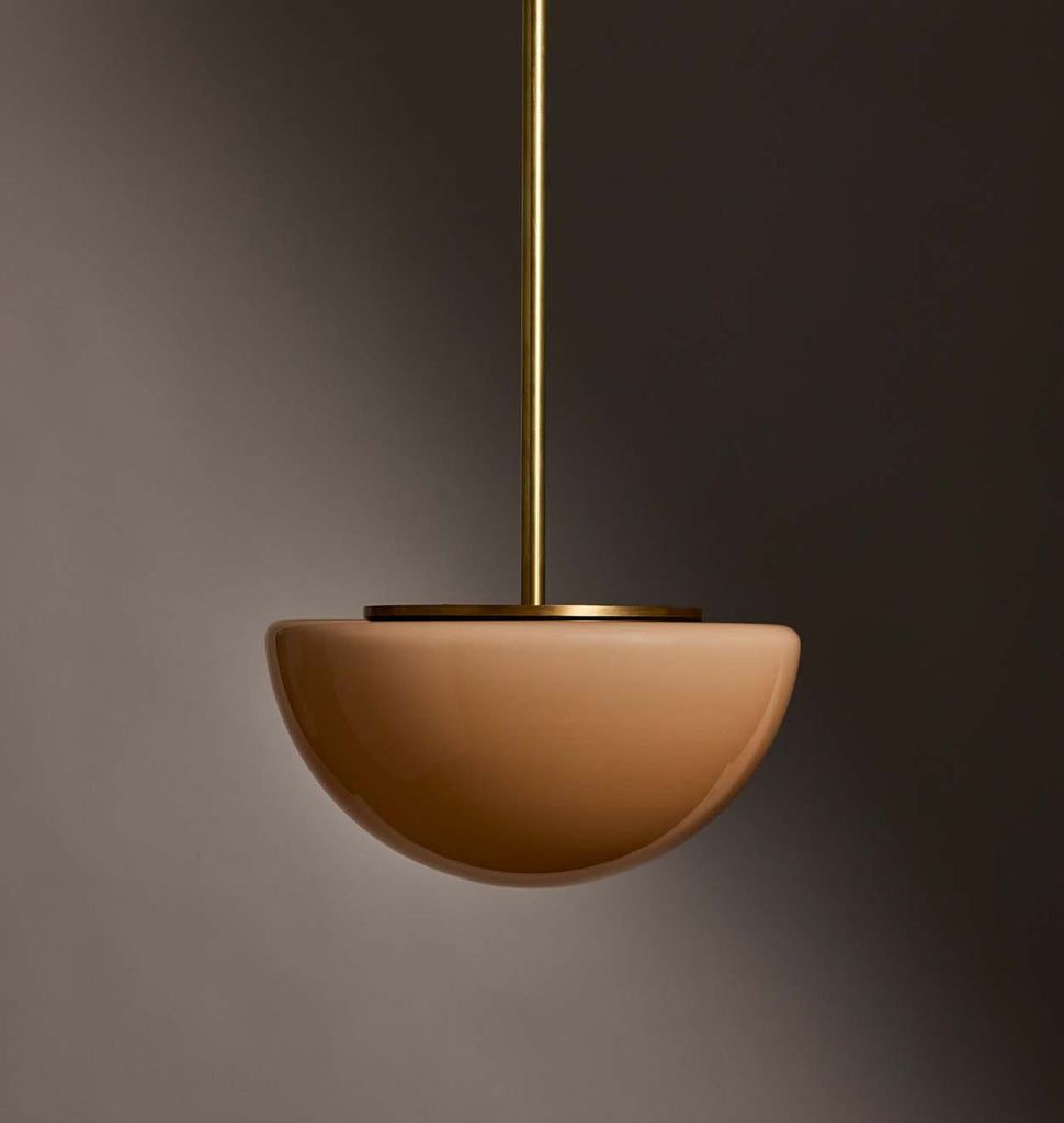 Pearl Pendant - Cased Peach - Brass (Light Off)