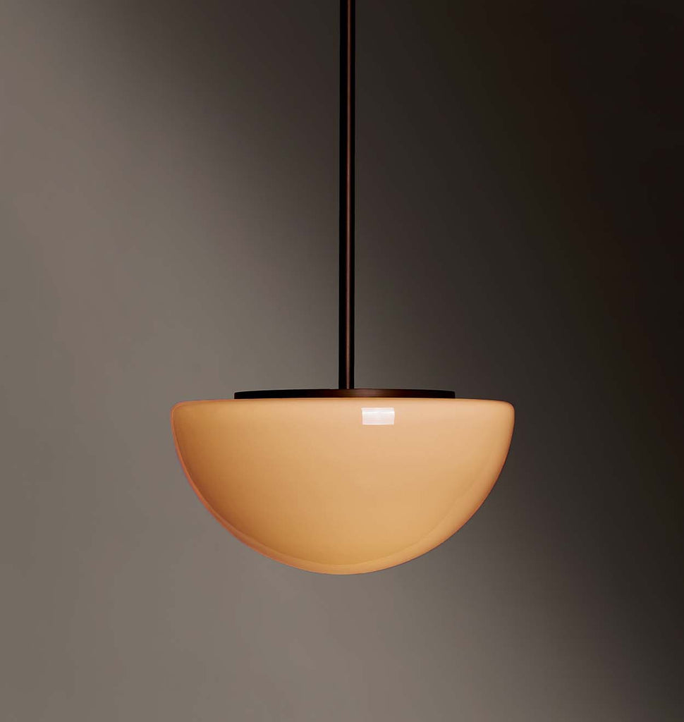 Pearl Pendant - Cased Peach - Oil Rubbed Bronze