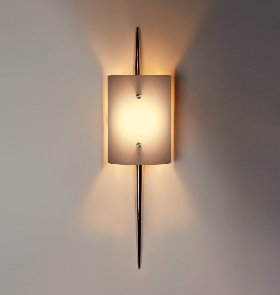 The Laddi Sconce- Cylinder Shade (Polished Unlacquered Brass)