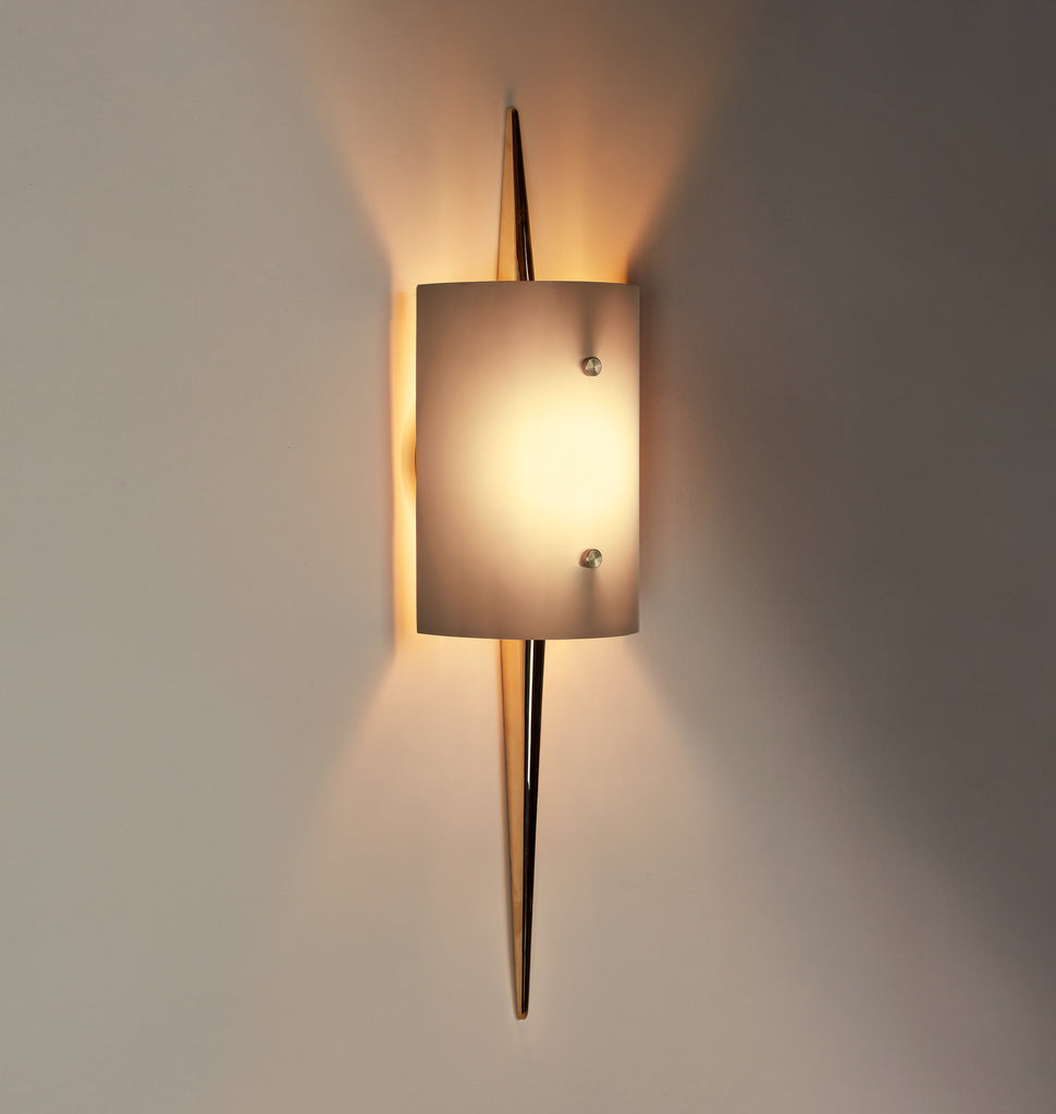 The Laddi Sconce- Cylinder Shade (Polished Unlacquered Brass)