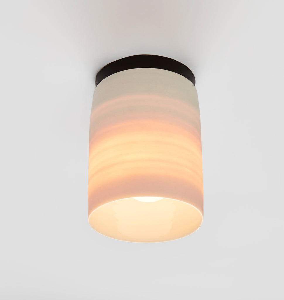Surface Ceiling Mount - Hand Thrown Ceramic (Matte Black)