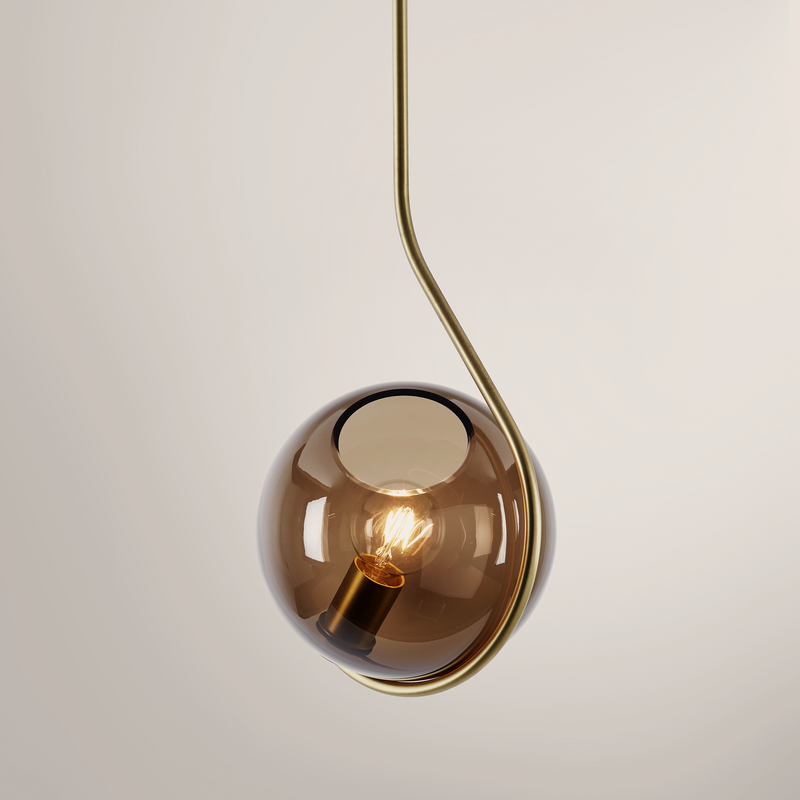 Fiddlehead Pendant - Brass Smoke