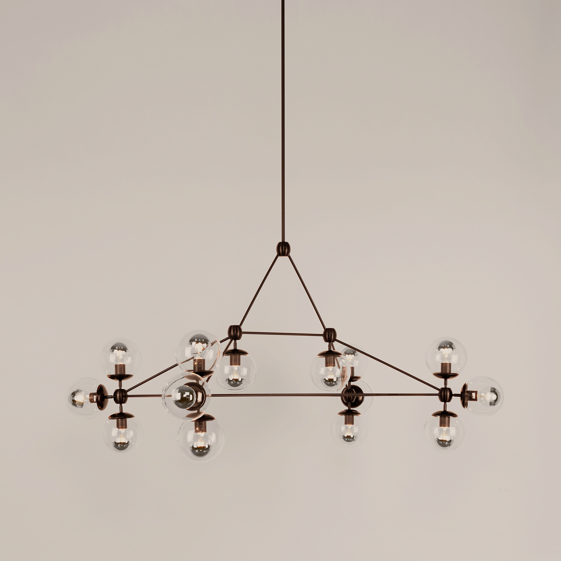 Modo | Chandelier - Rectangle, 14 Globes | Jason Miller – Roll & Hill