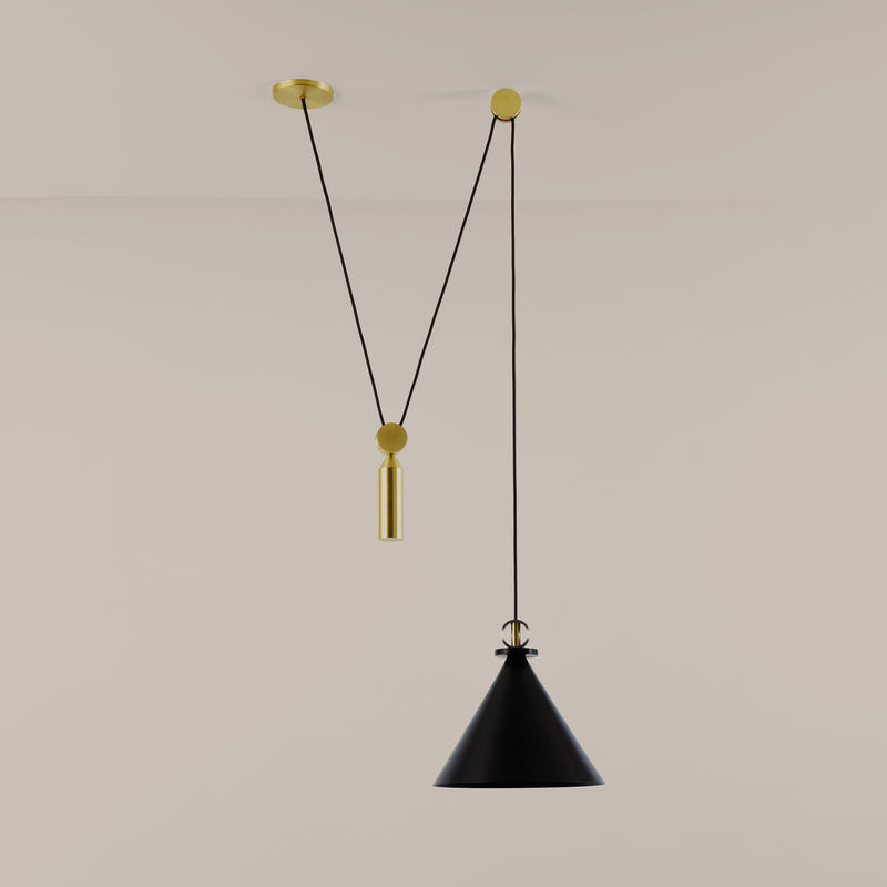 Shape Up Pendant - Cone (Blackened Steel - Black)