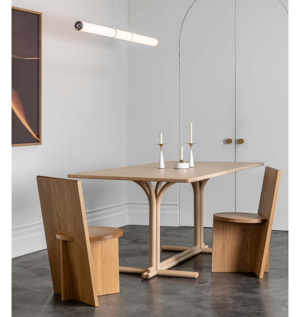 Three Plane Chair (White oak) — Roll & Hill Showroom, New York City. Image by Max Burkhalter