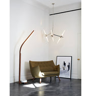 Chandelier - 6 Lights (Polished nickel/Straight-cut glass) — Roll & Hill Showroom, New York City. Image by Joseph De Leo 