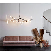 Chandelier - 14 Lights (Polished nickel/Straight-cut glass) — Roll & Hill Showroom, New York City. Image by Joseph De Leo