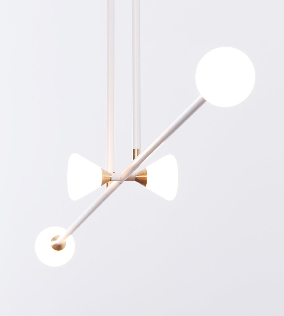 Chandelier - 4 Lights (Matte ivory/Brushed brass)