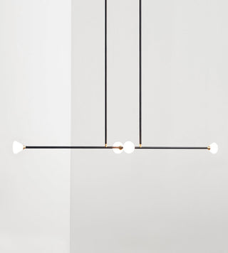 Chandelier   4 Lights (Matte black/Brushed brass)
