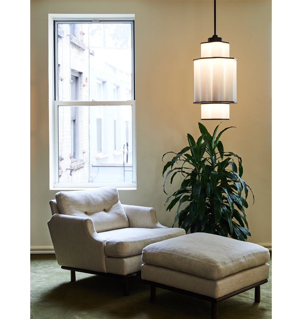 Chandelier - 01 (Black/White) —  Roll & Hill Showroom, New York City. Image by Nicole Franzen