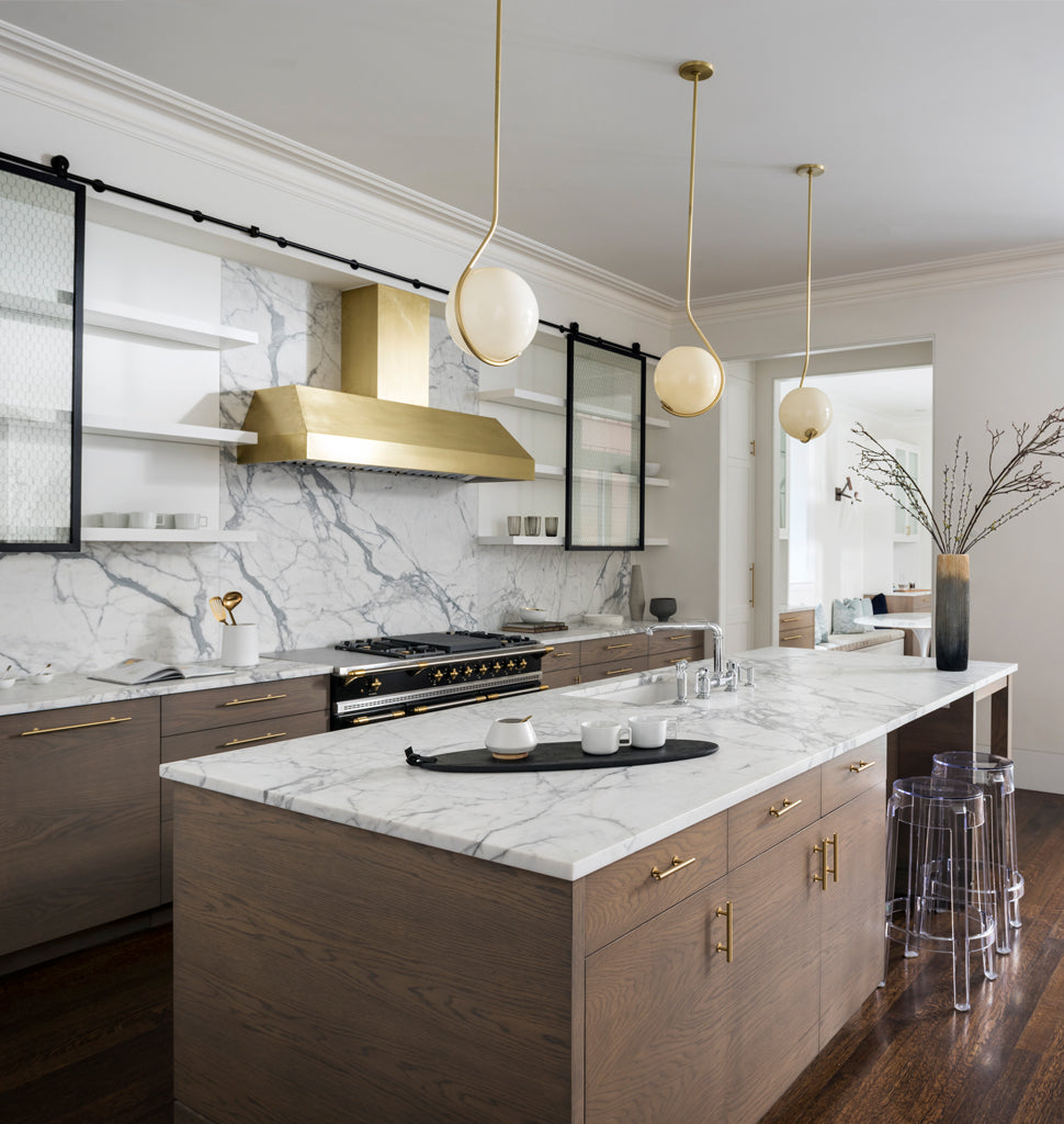Pendant (Brass/Cream) — New York City. Interior by Baxt Ingui Studio and Tamara Eaton. Image by Adam Macchia