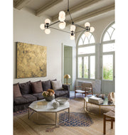 Chandelier - Rectangle, 14 Globes (Black/Cream) — Beirut, Lebanon. Image by Stephan Julliard