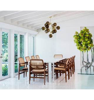 Chandelier   Diamond, 15 Globes (Brushed brass/Smoke) — Miami, Florida. Interior by Fabio Morozini. Image by Fran Parente
